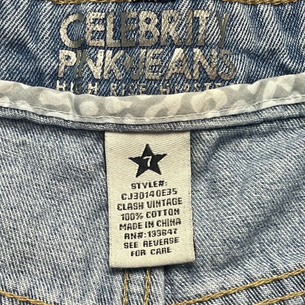 Celebrity Pink Jeans Shorts Size 7 High Rise Hipster Vintage Clash Button Fly - Picture 7 of 8